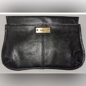 CHLOE PARFUM MAKEUP BAG SNAKE PRINT BLACK MAGNETIC Authentic NWOT